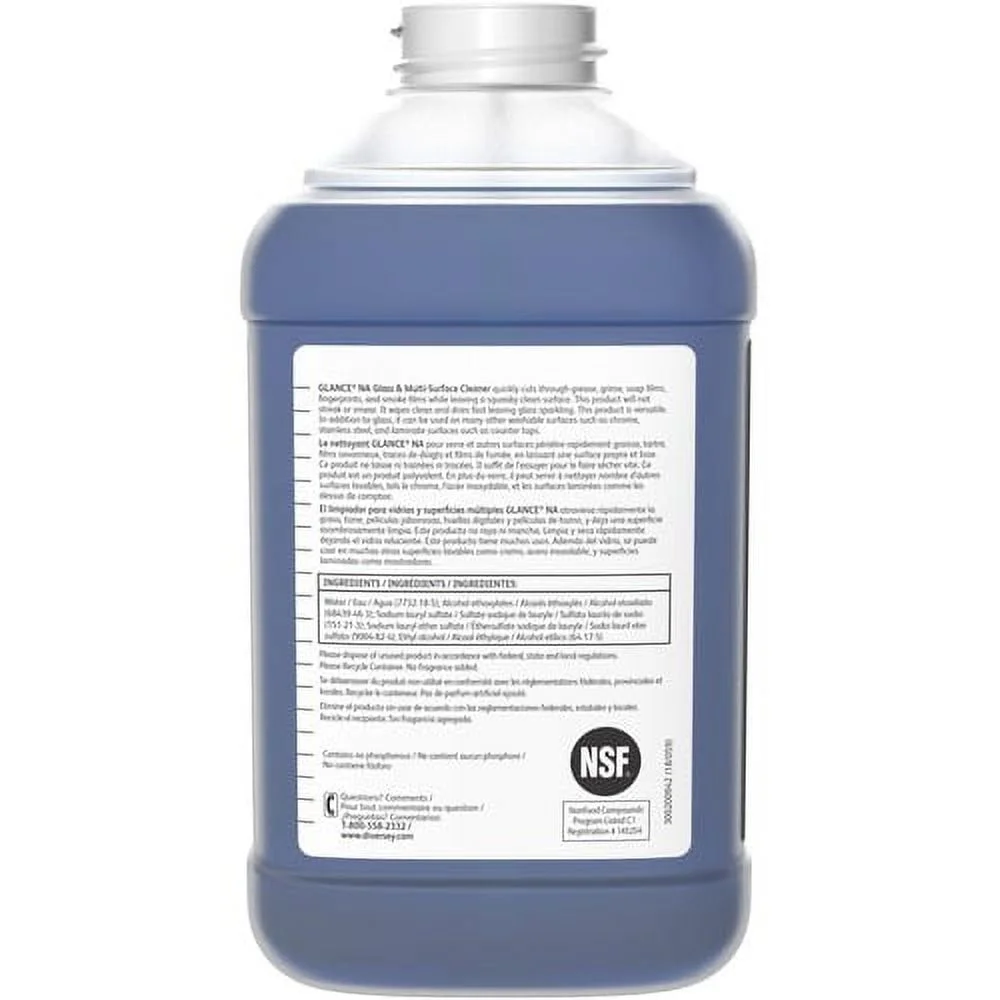 Diversey Glance HC Glass/MultiSurface Cleaner Concentrate Liquid - 84.5 fl oz (2.6 quart) - Ammonia ScentBottle - 1 Each - Blue