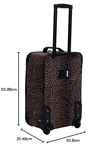 Rockland Vara Softside 3-Piece Upright Luggage Set, Expandable,Black dot, (20/22/28)