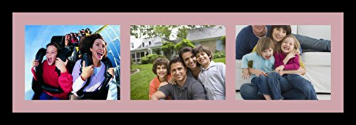 ArtToFrames Collage Photo Frame Single Mat with 3-8x10 Openings with Satin Black Frame and Scotch Mist mat.