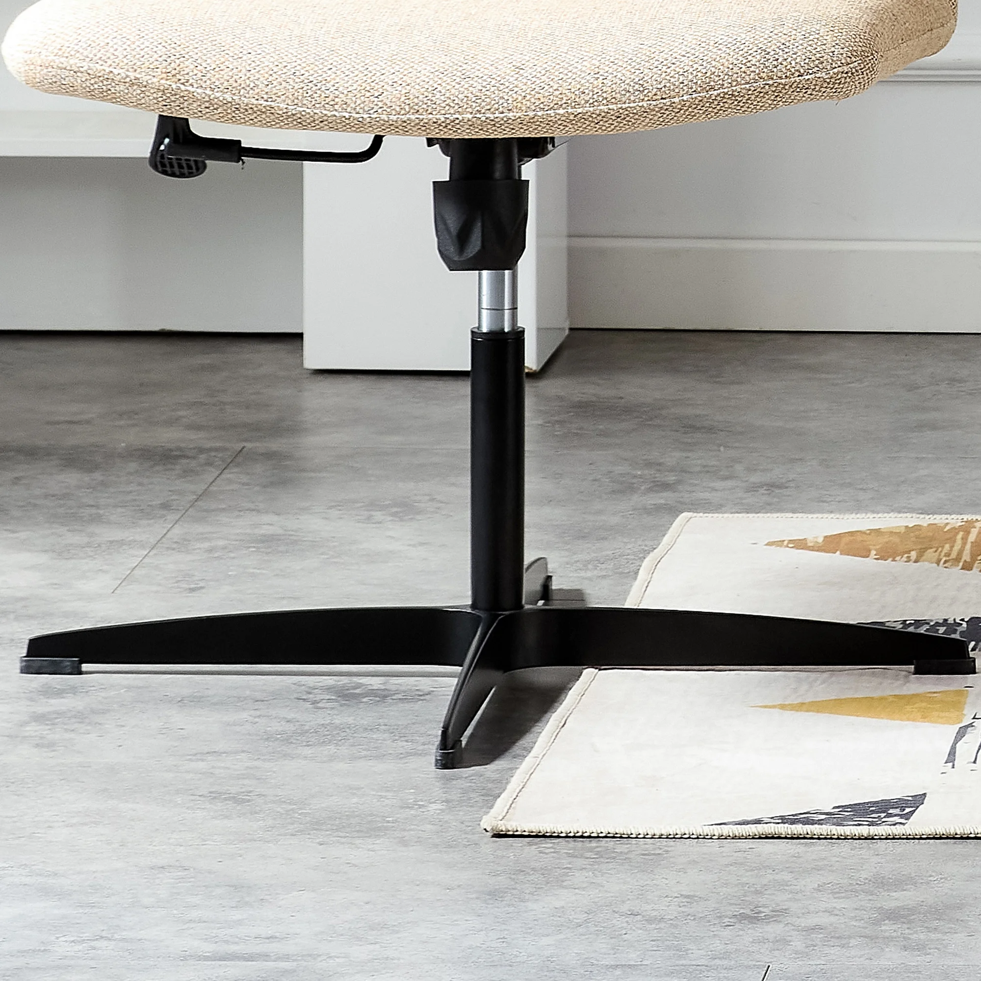 Adjustable Swivel Home Office Computer Chair with Cushion & Black Foot - No Wheels