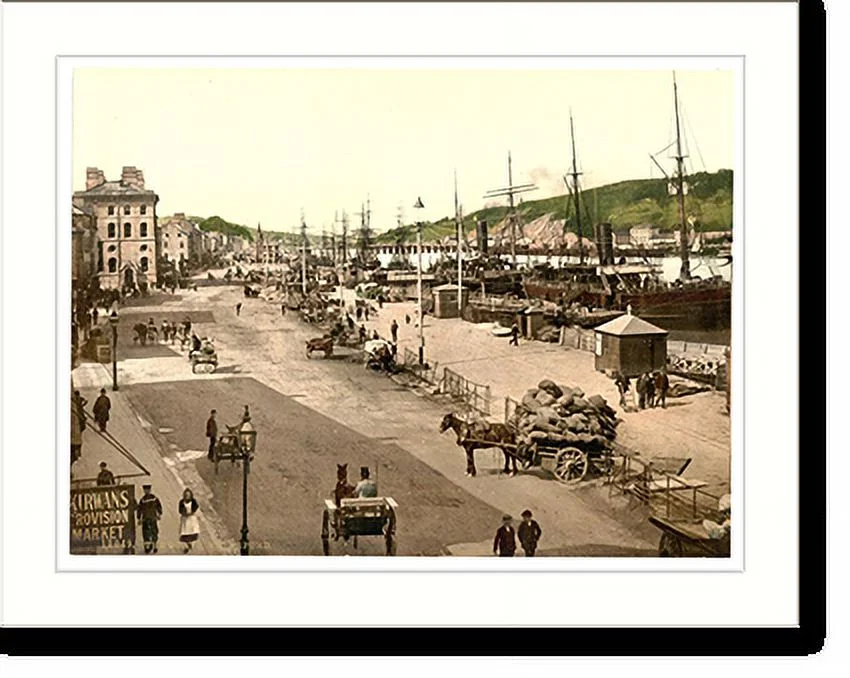 Historic Framed Print, The Quays. Waterford. Co. Waterford Ireland, 17-7/8