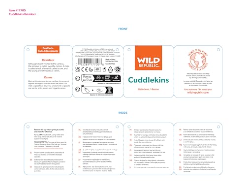 Wild Republic Reindeer Plush, Stuffed Animal, Plush Toy, Kids Gifts, Animal Plush, 12-inches