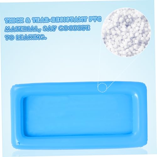 Hemoton 1 Set 2PCS Inflatable Pool Serving Bar and 3pcs Mesh Food Tent Set Drinking Buffet Tray Inflatable Ice Serving Buffet Bar Drinks Cooler Tray with Drain Plug (Blue)