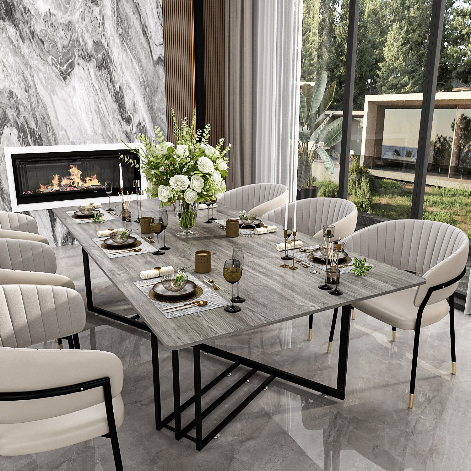 FUFU&GAGA Ding Woring Desk Conference Table 94.4