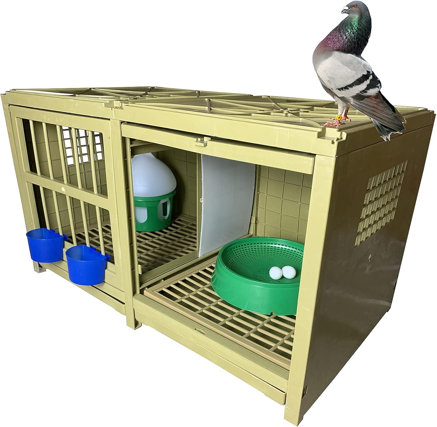 SRRPS PIGEON Pigeon Cage Plastic Pigeon Pairing Cage Bird Cage Pigeon Nest Box Carrier Combination Package Nest Solid Nest Rest and Pairing 32in, 32x18x18 Inch (Pack of 1)