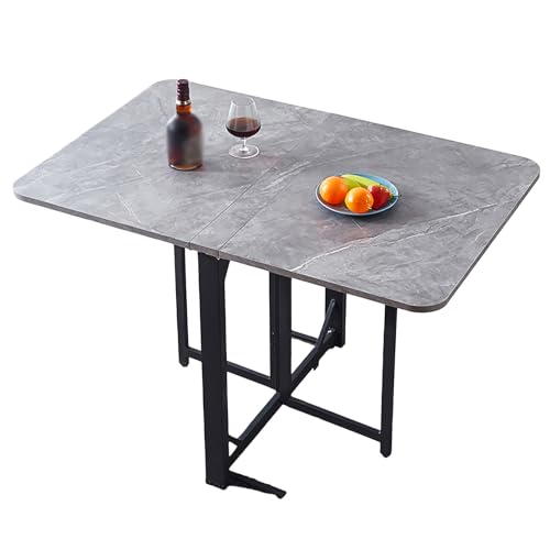 Folding Dining Table, Drop Leaf Dinner Table, Foldable Kitchen Table, Portable Foldable Dining Table, Space Saving Extendable Folding Dinner Table, for Kitchen, Small Spaces, Living Room (Color : Lig