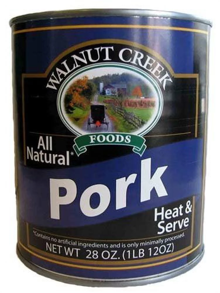 AmishTastes Walnut Creek Canned Pork Chunks, All Natural, Heat & Serve, 28 Oz. Case of 12