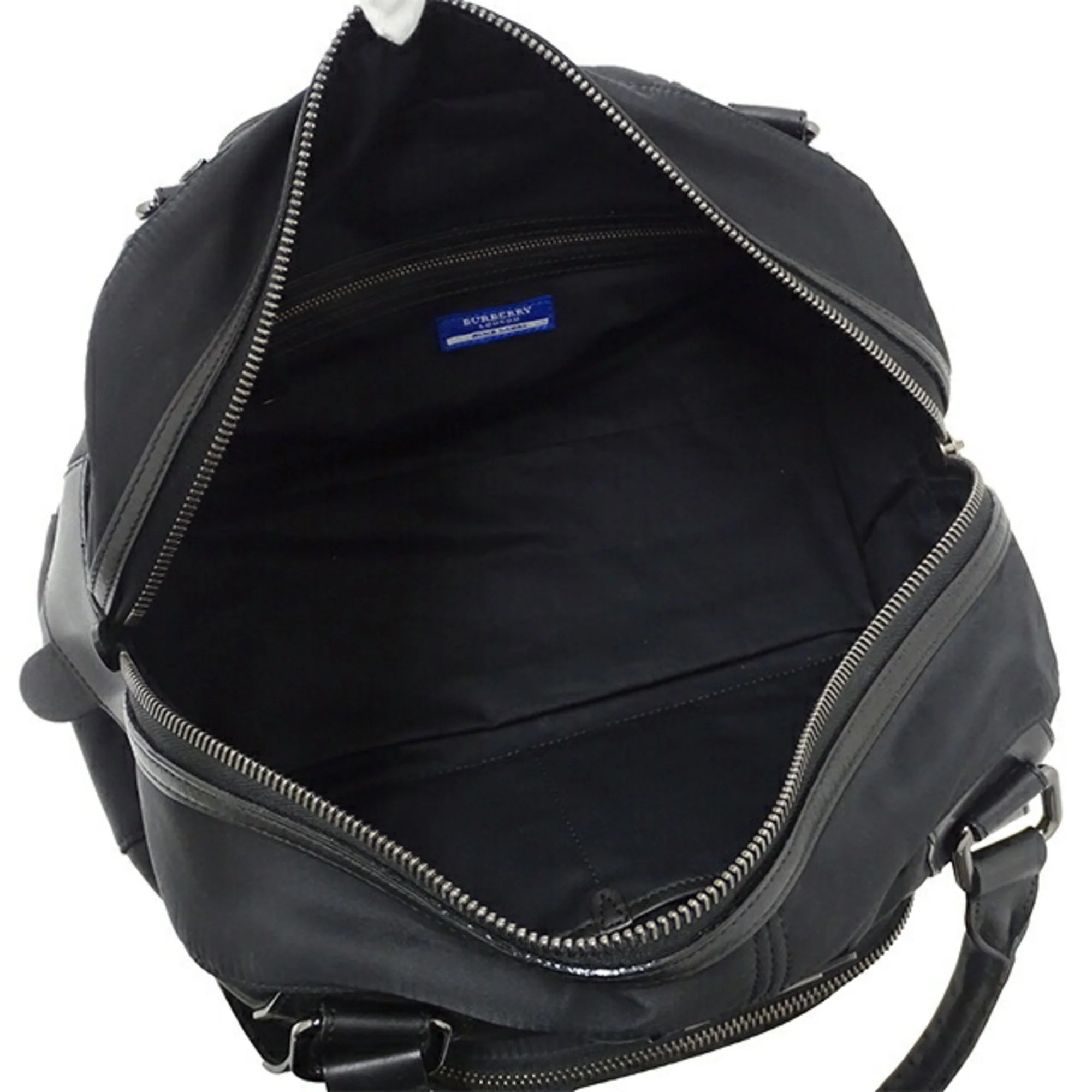 Pre-Owned Burberry blue label BURBERRY BLUE LABEL bag Lady's men handbag nylon leather black Boston (Fair)