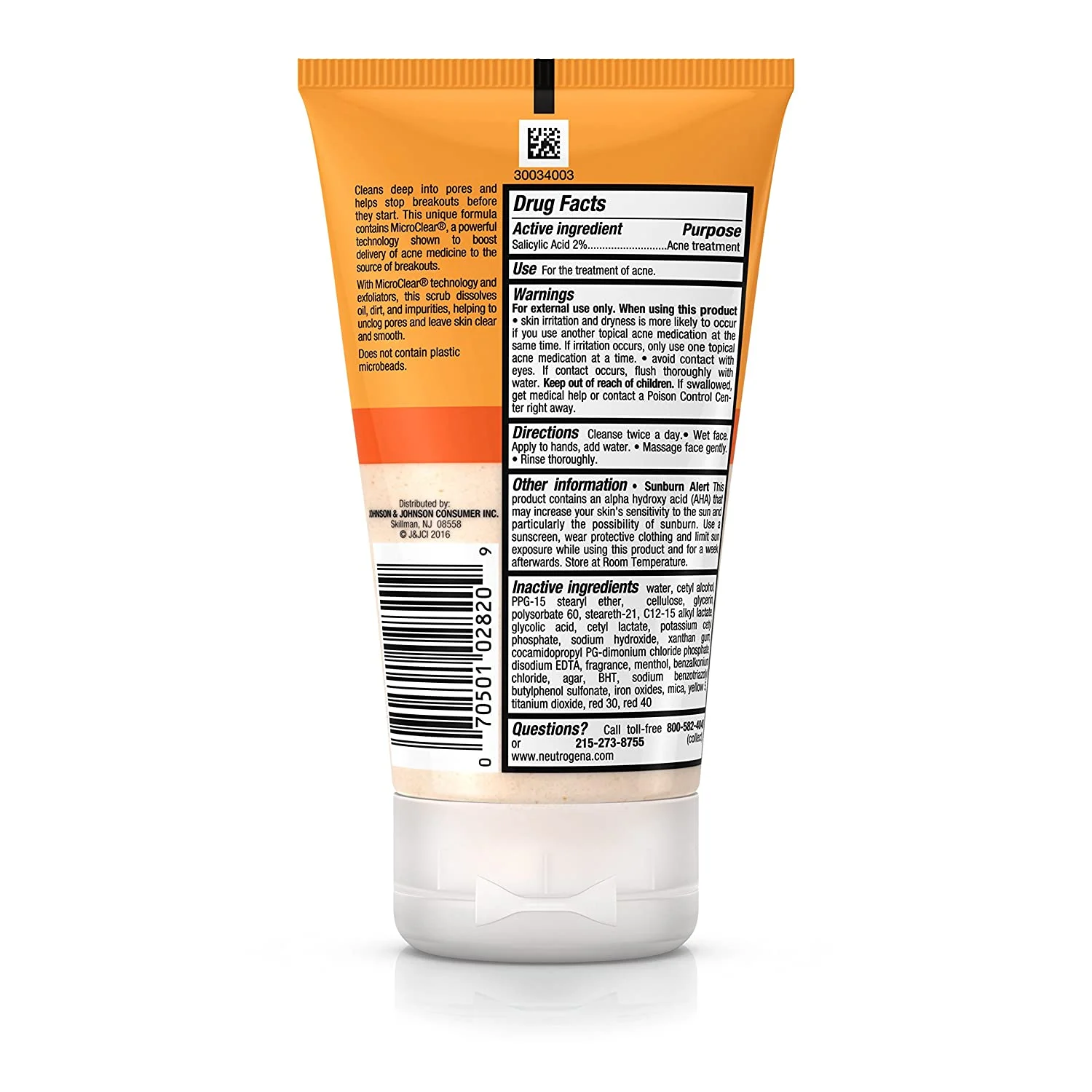 Neutrogena Oil-Free Acne Wash Daily Scrub 4.20 oz (Pack of 6)