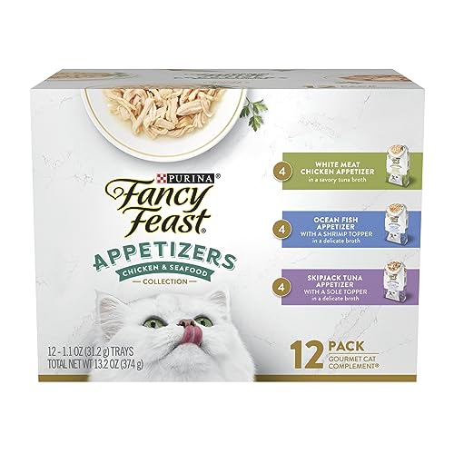 Purina Fancy Feast Gourmet Wet Cat Food Variety Pack, Petites Gravy Collection, break-apart tubs, 48 servings - (Pack of 24) 2.8 oz. Tubs
