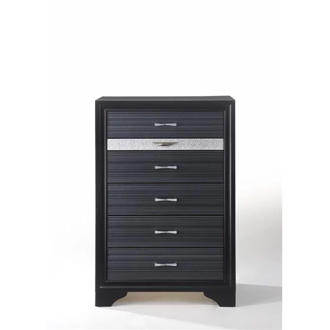 HomeRoots  17 x 34 x 51 in. Black Wood Chest