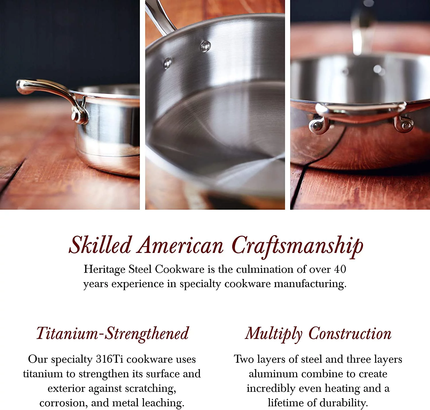 8 Quart Stock Pot With Lid - Titanium Strengthened 316Ti Stainless  With 5-Ply Construction - Induction-Ready  Fully Clad, Made In