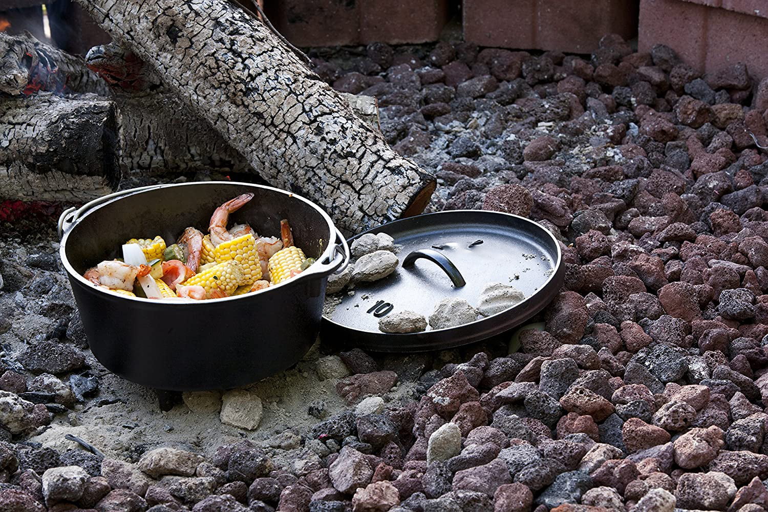 Cast Iron Deep Camp Dutch Oven, Pre-Seasoned, 5-Quart