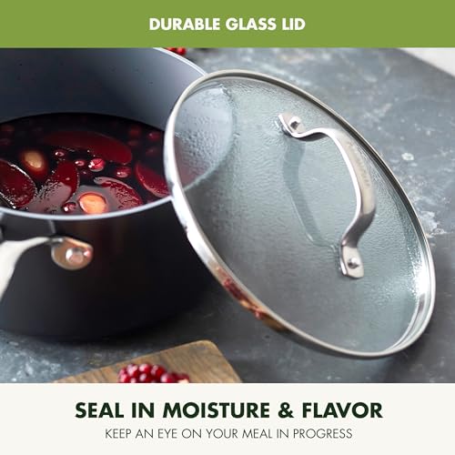 GreenPan Valencia Pro Hard Anodized Healthy Ceramic Nonstick 2QT and 3QT Saucepan Pot Set with Lids, PFAS-Free, Induction, Dishwasher Safe, Oven Safe, Gray