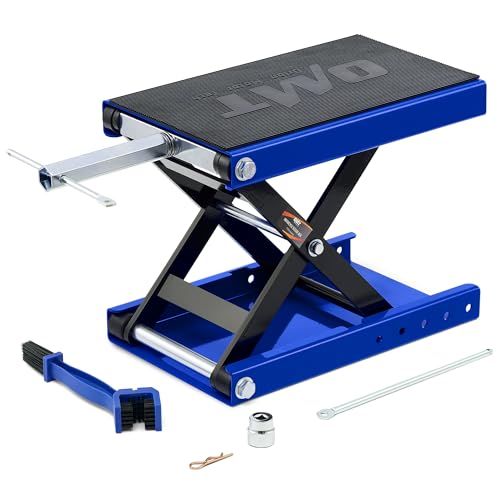 Orion Motor Tech Motorcycle Lift, 1100lb Motorcycle Scissor Lift Jack with Wide Deck T Handle 3/8