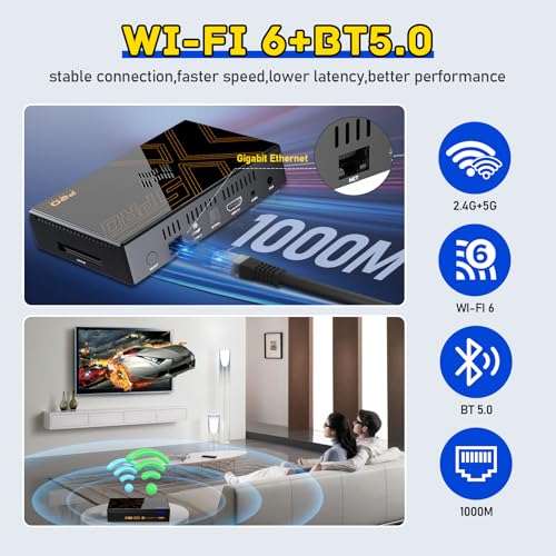 Kinhank Super Console X5 PRO Retro Game Console with 16000+ Games, 8K UHD Output, BT 5.0, Rock Chip RK3588S, SATA 3.1, Wireless Controllers