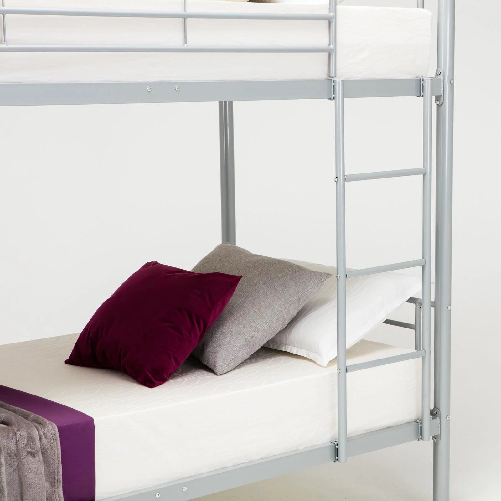 Zimtown Steel Bunk Bed Twin-Over-Twin, Gray