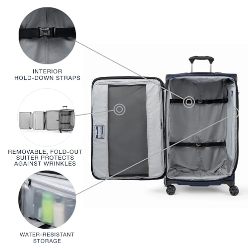 Travelpro Crew Classic Lightweight Softside Expandable Checked Luggage, 8 Wheel Spinner Suitcase, TSA Lock, Men and Women, Checked Large 29-Inch, Patriot Blue