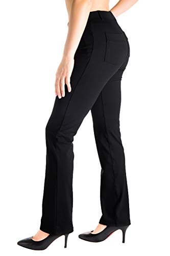 Yogipace,Belt Loops,Women's Petite/Regular/Tall Straight Leg Yoga Dress Pants