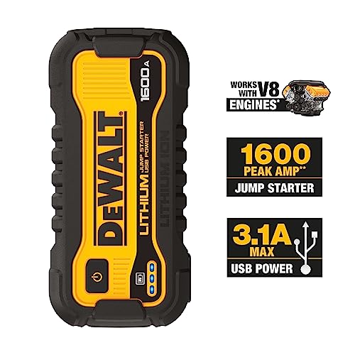 DeWalt DXAELJ16 1600 Peak Amp Jump Starter Battery Booster with USB Power Station
