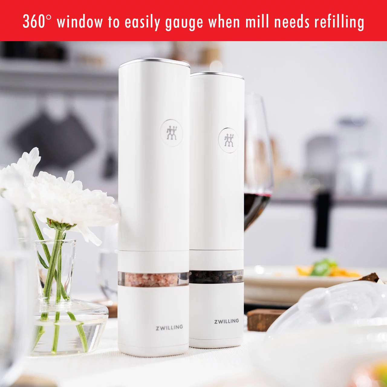 ZWILLING Enfinigy Electric Salt/Pepper Mill - White