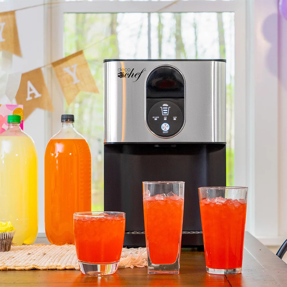 Open Box Deco Chef Self Dispensing Nugget Ice Maker Countertop, 46LB Per Day Automatic Chewable Ice, 1.8LB Per Hour