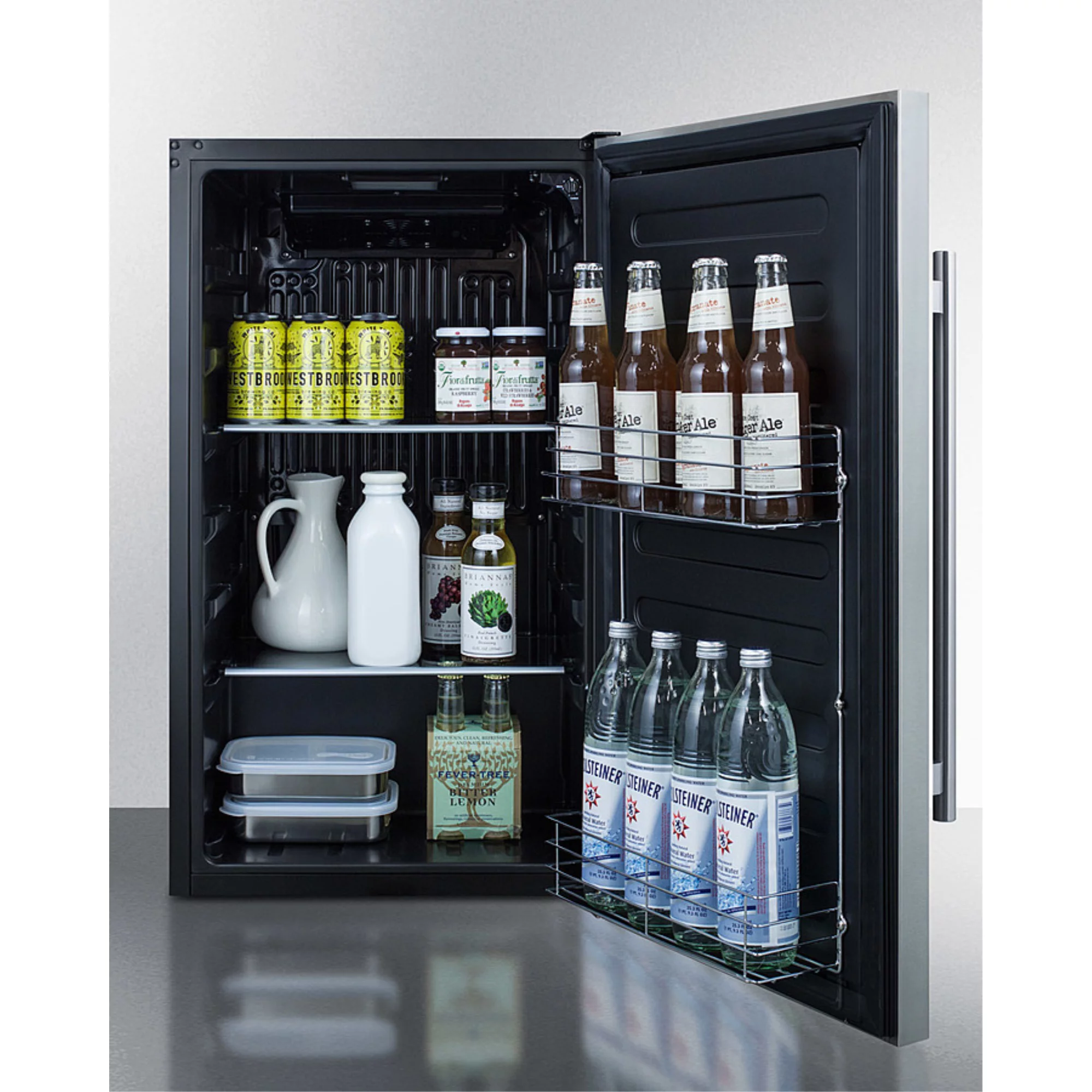 Summit Appliance FF195ADA 32.5 x 19 x 17.25 in. High Shallow Depth Built-In Undercounter All-Refrigerator, Black Cabinet
