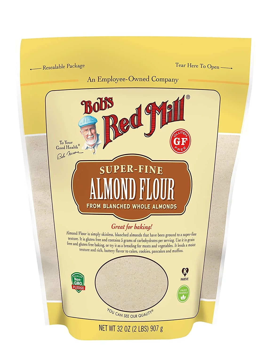 BOB'S RED MILL Flour Almond Blanched Size 32 OZ,(Pack - 4)