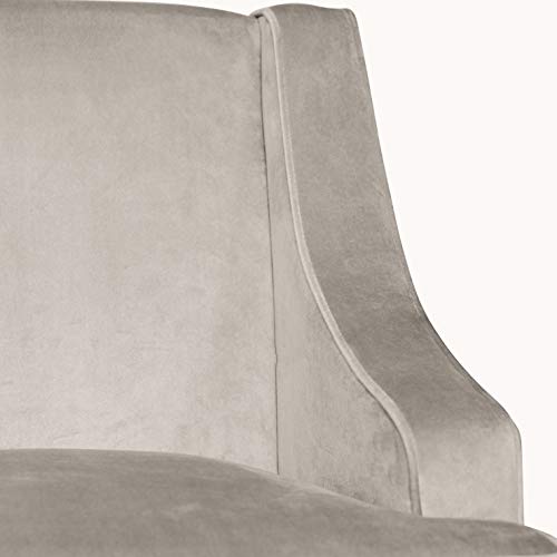 HomePop Velvet Swoop Arm Accent Chair, Suri Blue