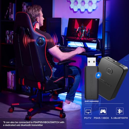 GTRACING Gaming Chair with Footrest Speakers Video Game Chair Bluetooth Music Heavy Duty Ergonomic Computer Office Desk Chair
