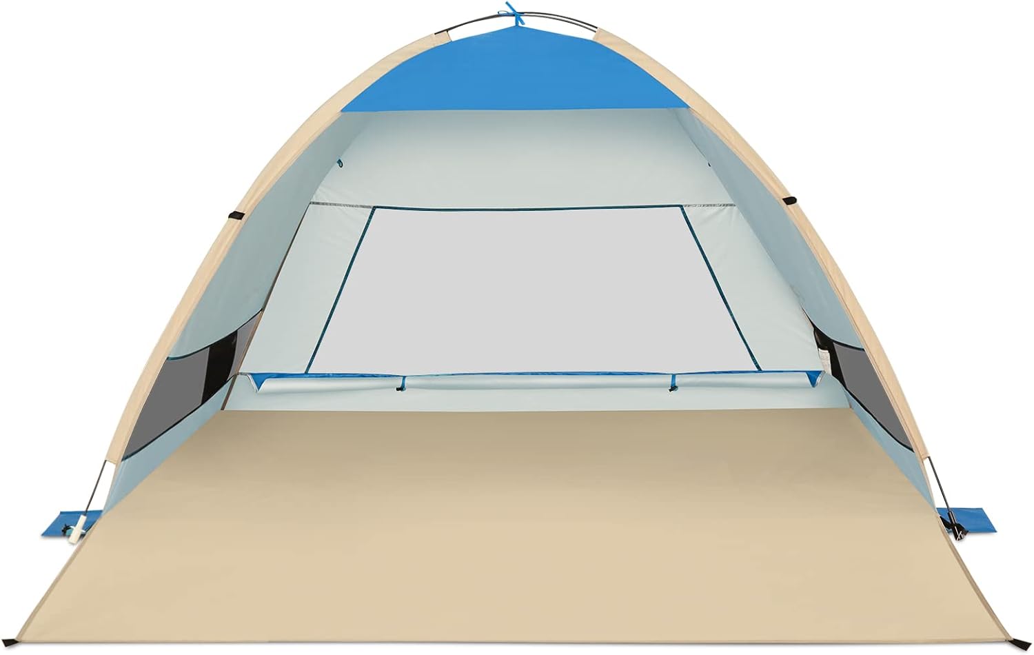 Gorich Large Pop Up Beach Tent Automatic Sun Shelter Cabana Easy Set Up Light Weight Camping Fishing Tents 4 Person Anti-UV Portable Sunshade for Family Adults