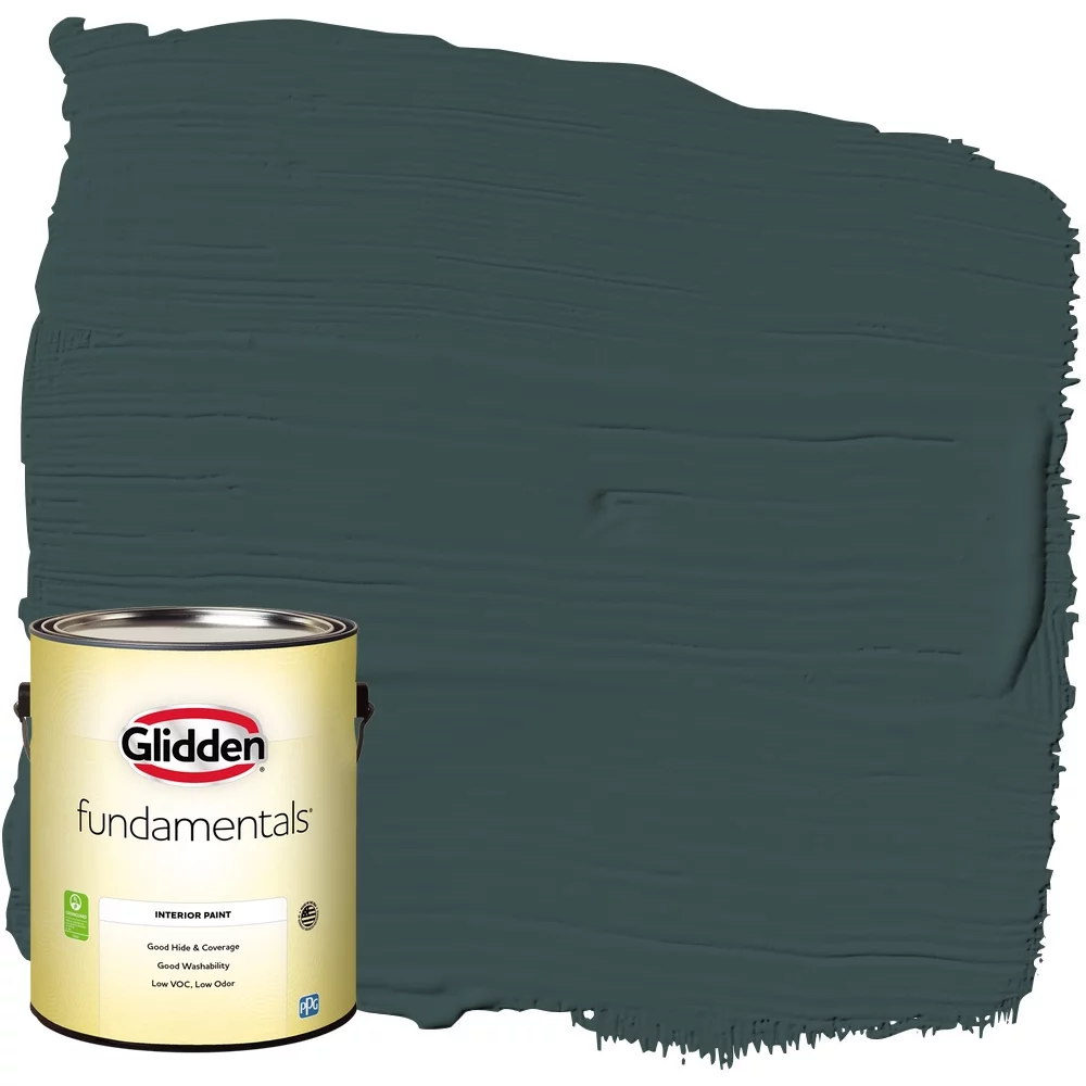 Glidden Fundamentals Interior Paint Night Watch / Green, Eggshell, 1 Gallon
