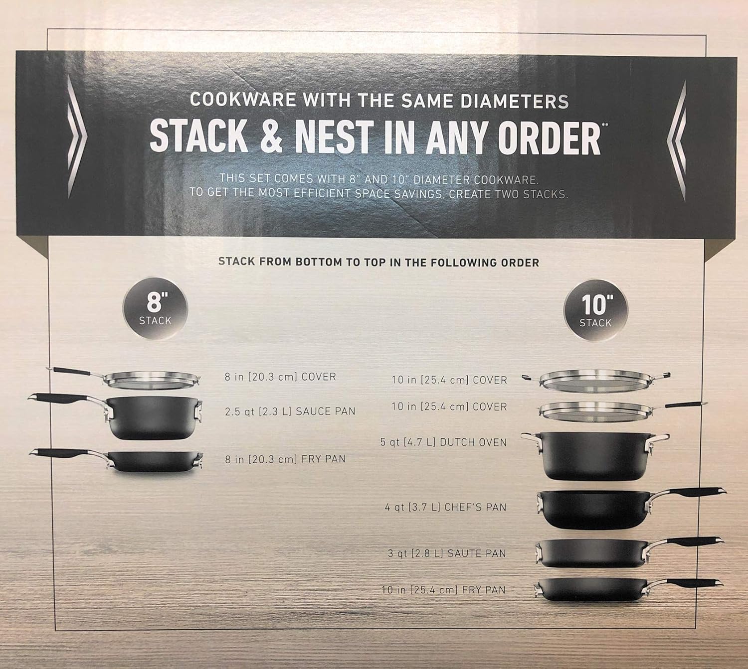 Calphalon Select 9pc Space Saving Hard-Anodized Nonstick Cookware Set