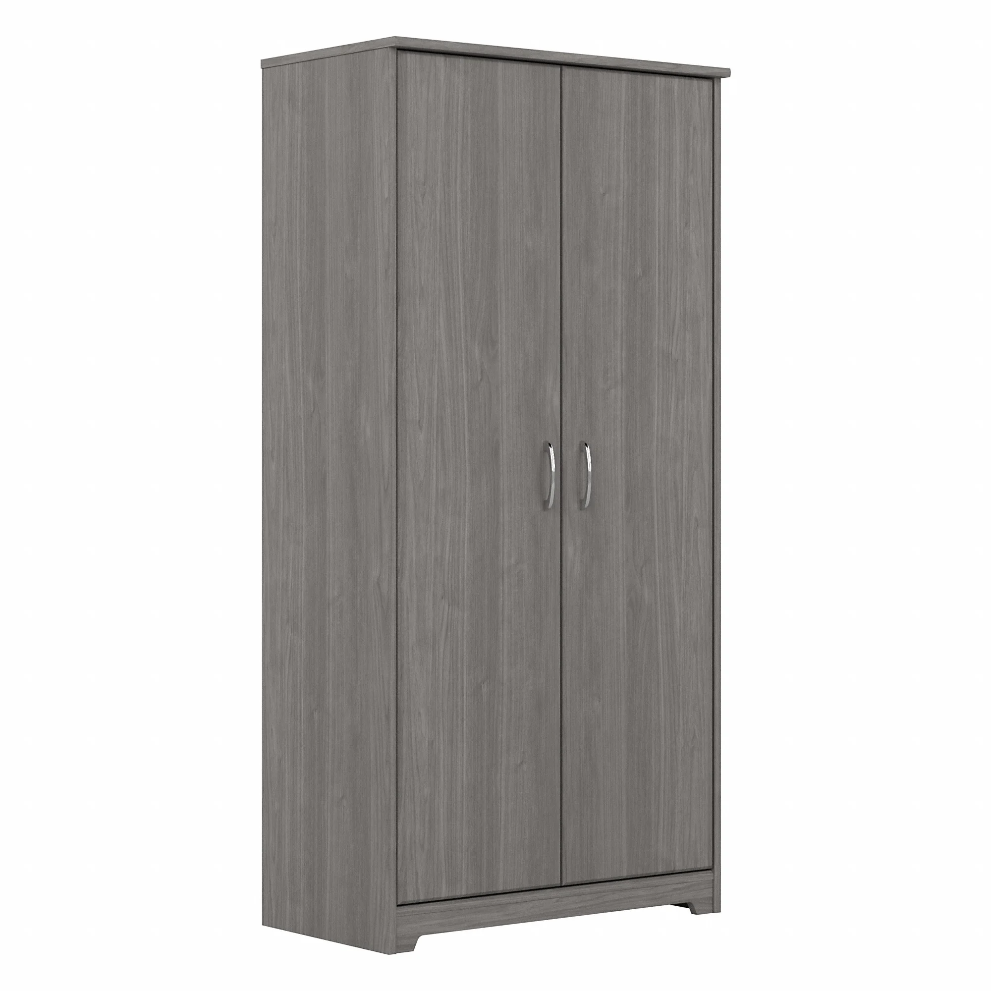 Cabot Tall Storage Cabinet with Doors in Modern Gray - Engineered Wood