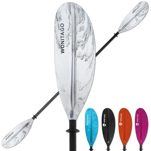 Kayak Paddles with Alloy Shaft and PP Blade, Floating Kayaking Oars, Adjustable 230-250 cm/90-98 Inches, 210-230 cm/82-90 Inches