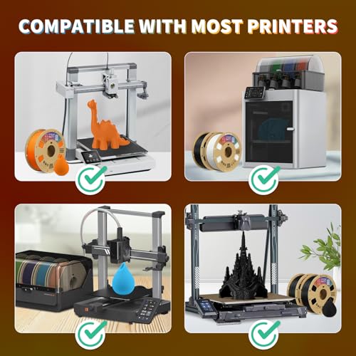 OVERTURE PLA Filament 1.75mm PLA 3D Printer Filament, 2kg Cardboard Spool (4.4lbs), Dimensional Accuracy +/- 0.02mm, Fit Most FDM Printer (Black 2-Pack)