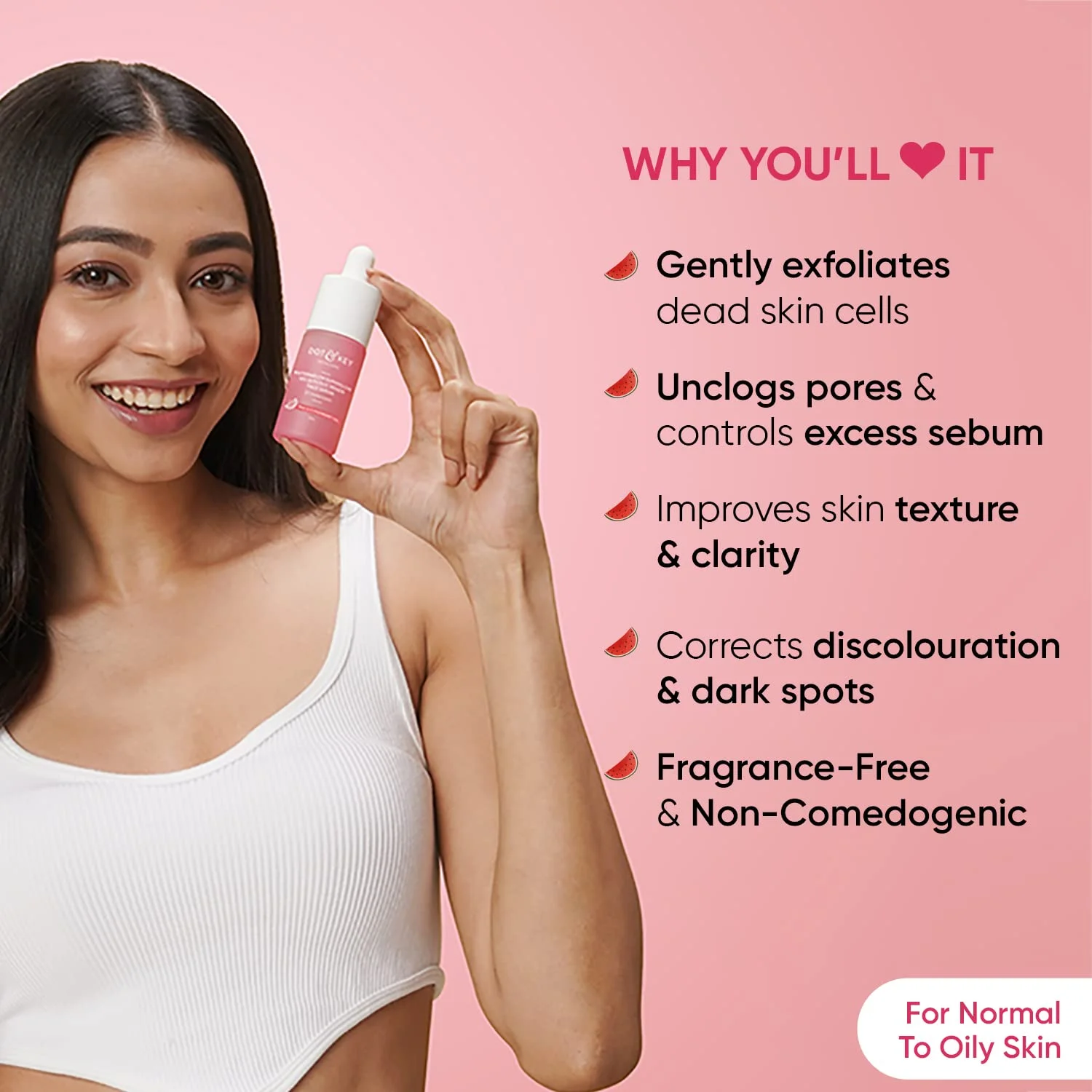 Dot & Key Watermelon 10% Glycolic Acid Glow Face Serum, With KojicI Targets Pigmentation And Oily Skin, 30ml