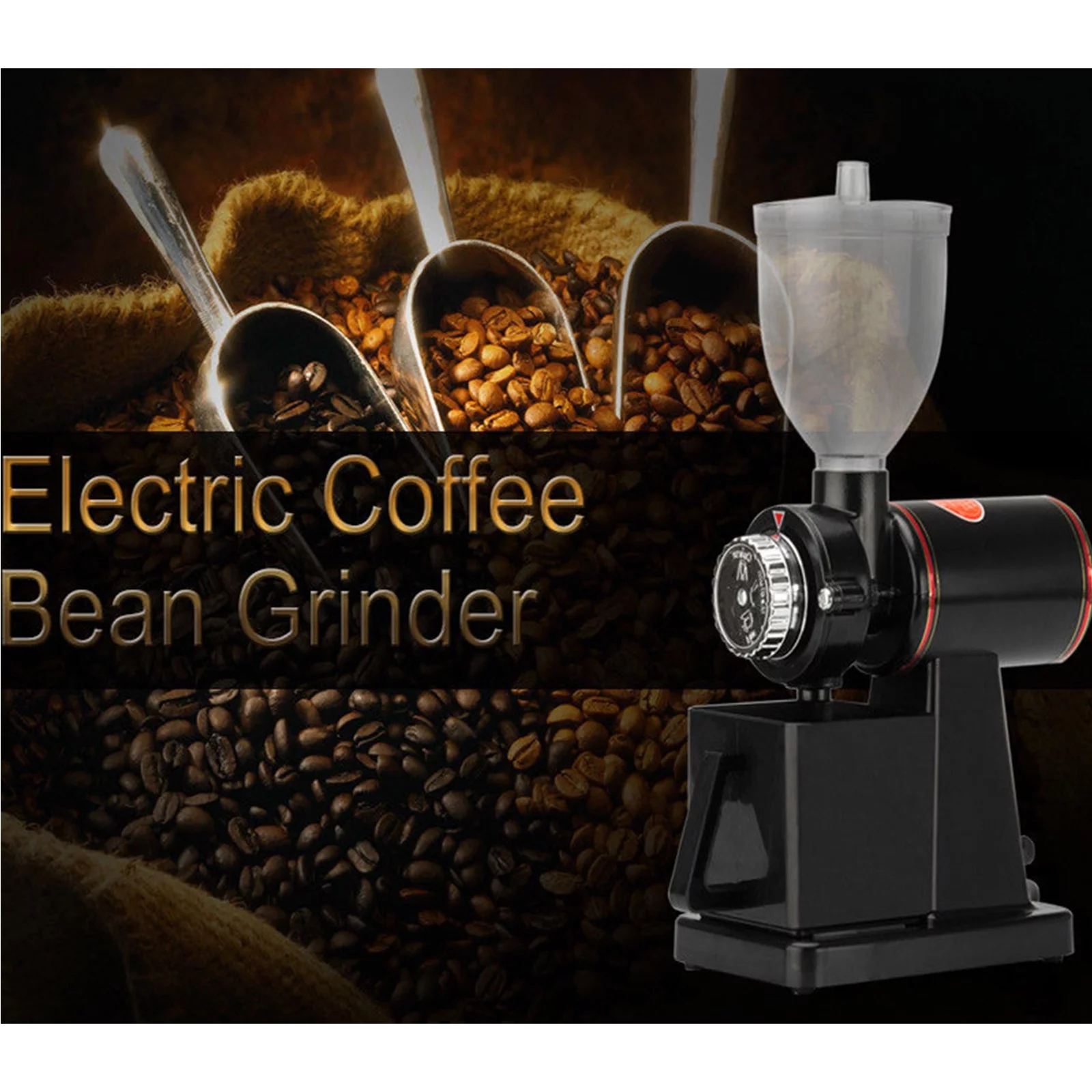 INTBUYING Mini Electric Coffee Grinder Household Coffee Bean Grinder Black