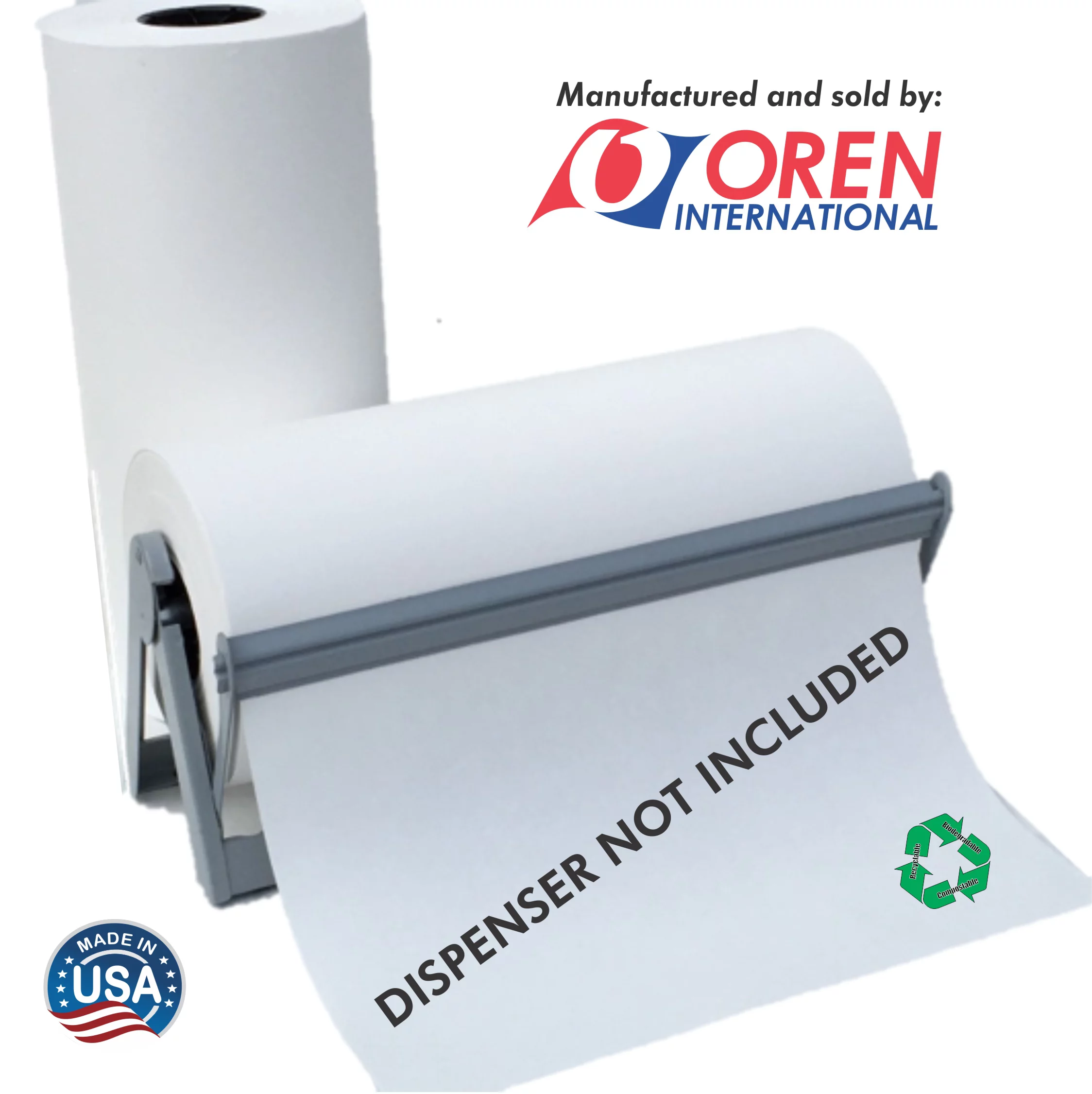 Oren International White Kraft Butcher Paper Roll - 24