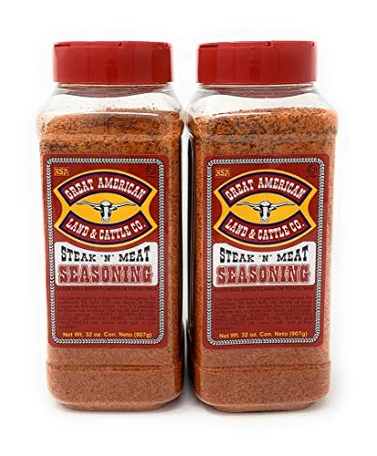 Great  Land & Cattle Steak N' Meat Seasoning 32oz Container (Pack of 2)