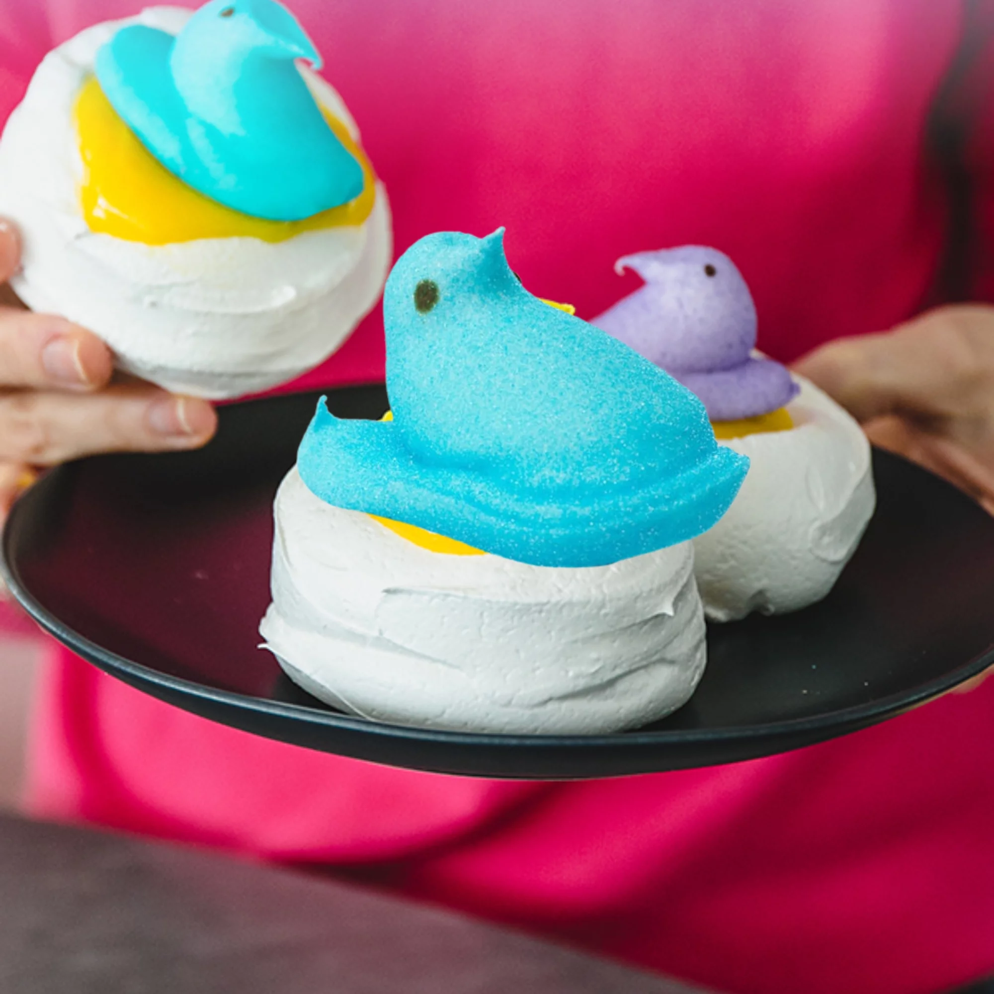 Peeps Blue Marshmallow Chicks, Soft & Chewy Classic Easter Candy for Kids Adults Snacks Baked Goodies Decoration Easter Basket Stuffer & Holiday Party Favor 1.5oz Pack of 6 & CUSTOM Storage Carrier