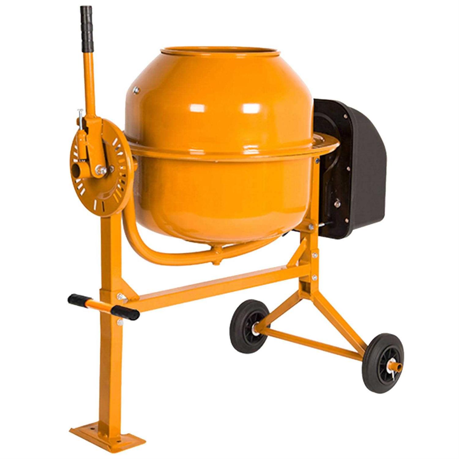 5-Star Generic Portable 4.2 Cu Ft Concrete Cement Mixer 1/2 Hp Electric Mixer Machine with Wheel & 120l Freestanding Barrow Machine