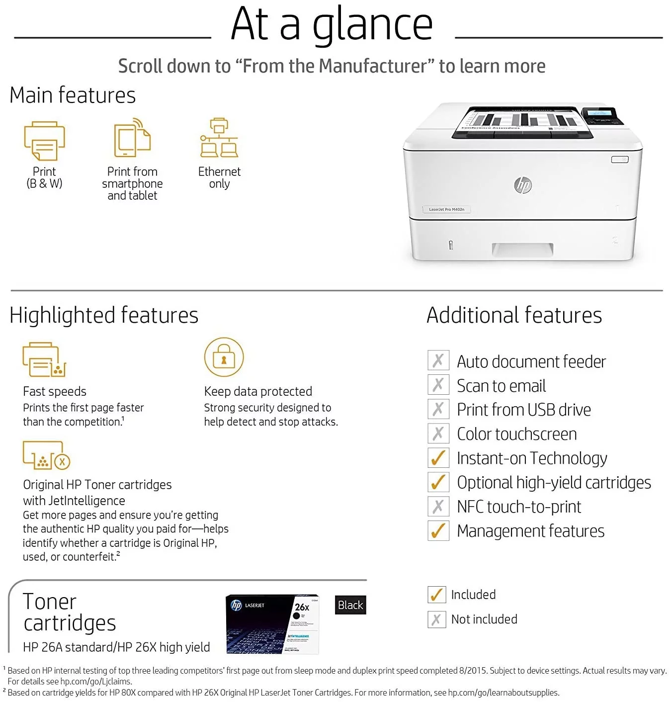 Hewlett-Packard LaserJet Pro M402n Laser Printer with Built-in Ethernet (C5F93A)