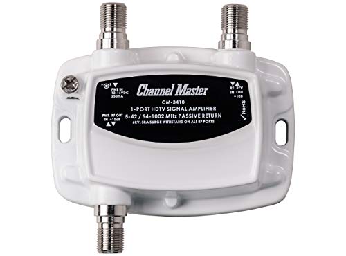 Channel Master Ultra Mini 4 TV Antenna Amplifier, TV Antenna Signal Booster with 4 Outputs for Connecting Antenna or Cable TV to Multiple Televisions (CM-3414),White