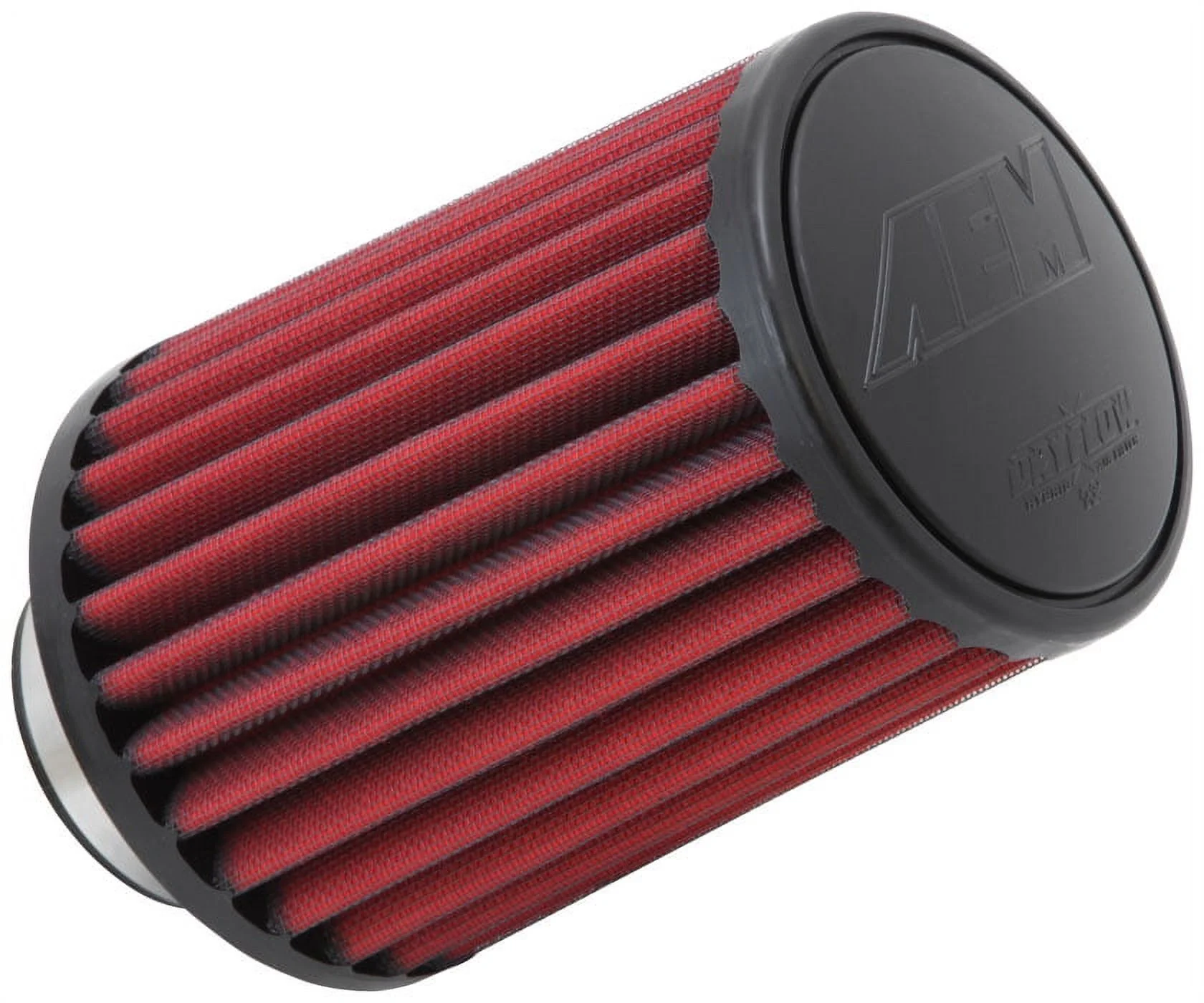 AEM 21-2157DK Universal DryFlow Clamp-On Air Filter: Round Tapered; 2.75 in (70 mm) Flange ID; 7.5 in (191 mm) Height; 5.5 in (140 mm) Base; 4.75 in (121 mm) Top
