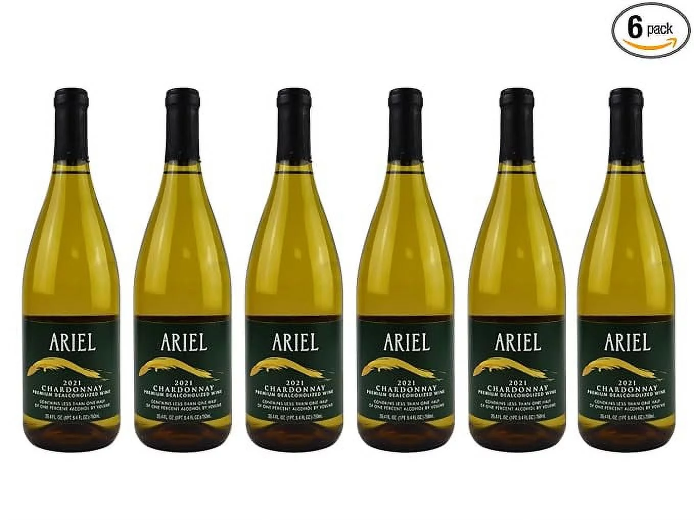 Ariel Vineyards Chardonnay and Cabernet Sauvignon Dealcoholized Wine - Bundled by Louisiana Pantry (Chardonnay, 6 Pack)