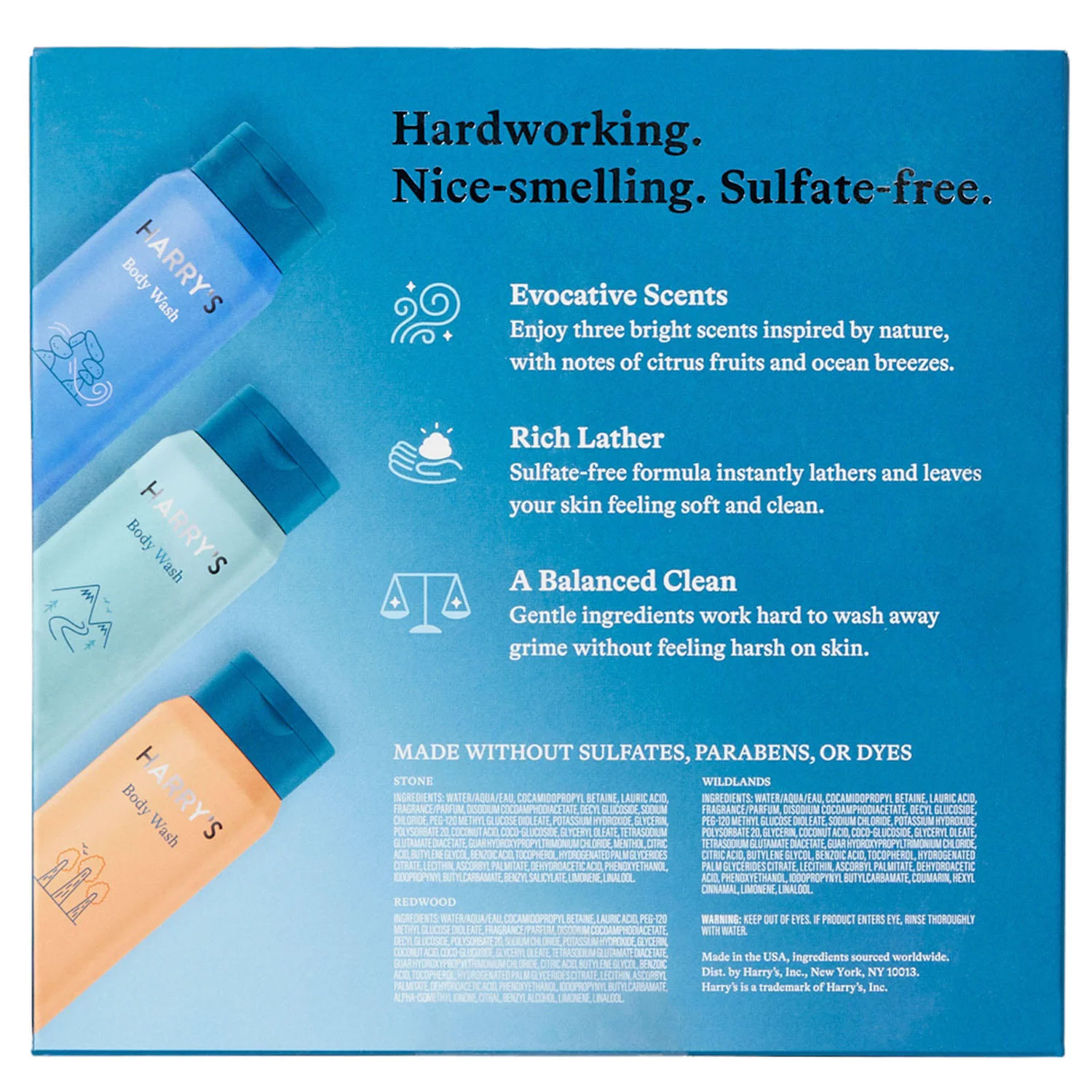 Harry's Body Wash, Variety Pack, 16 Fluid Ounce (Pack of 3)