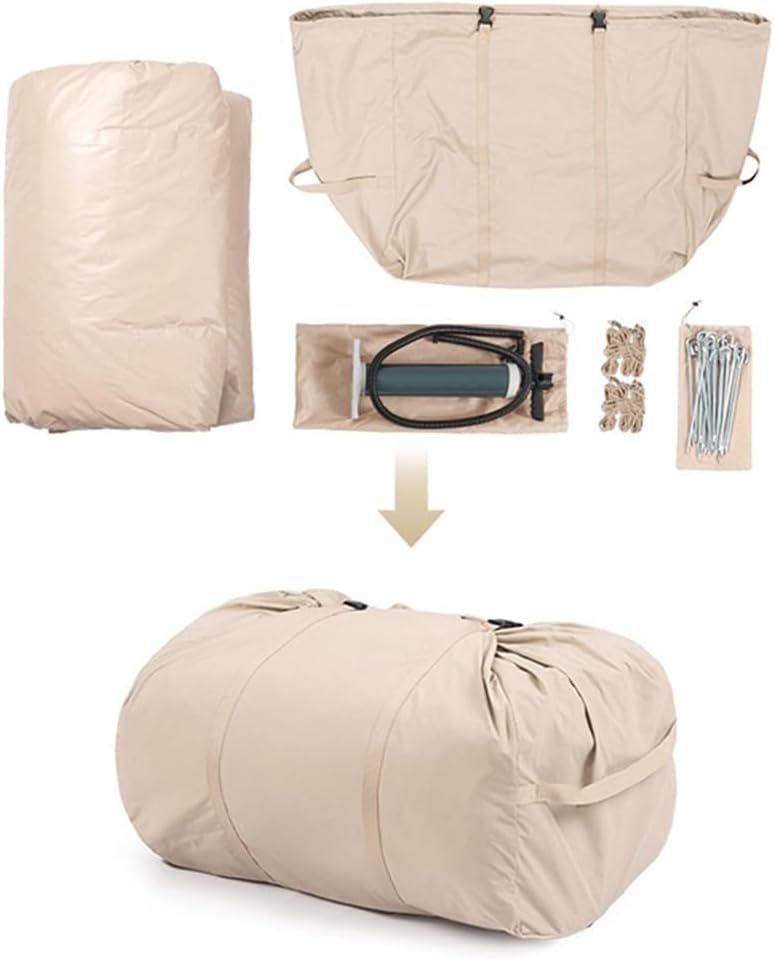 UNIISTRENGH Inflatable Camping Tent with Hand Pump, Air Glamping Tent, Easy Setup Waterproof Blow&Pop Up Tent with Privacy Screen,Stove Jack Hole and Carry Bag