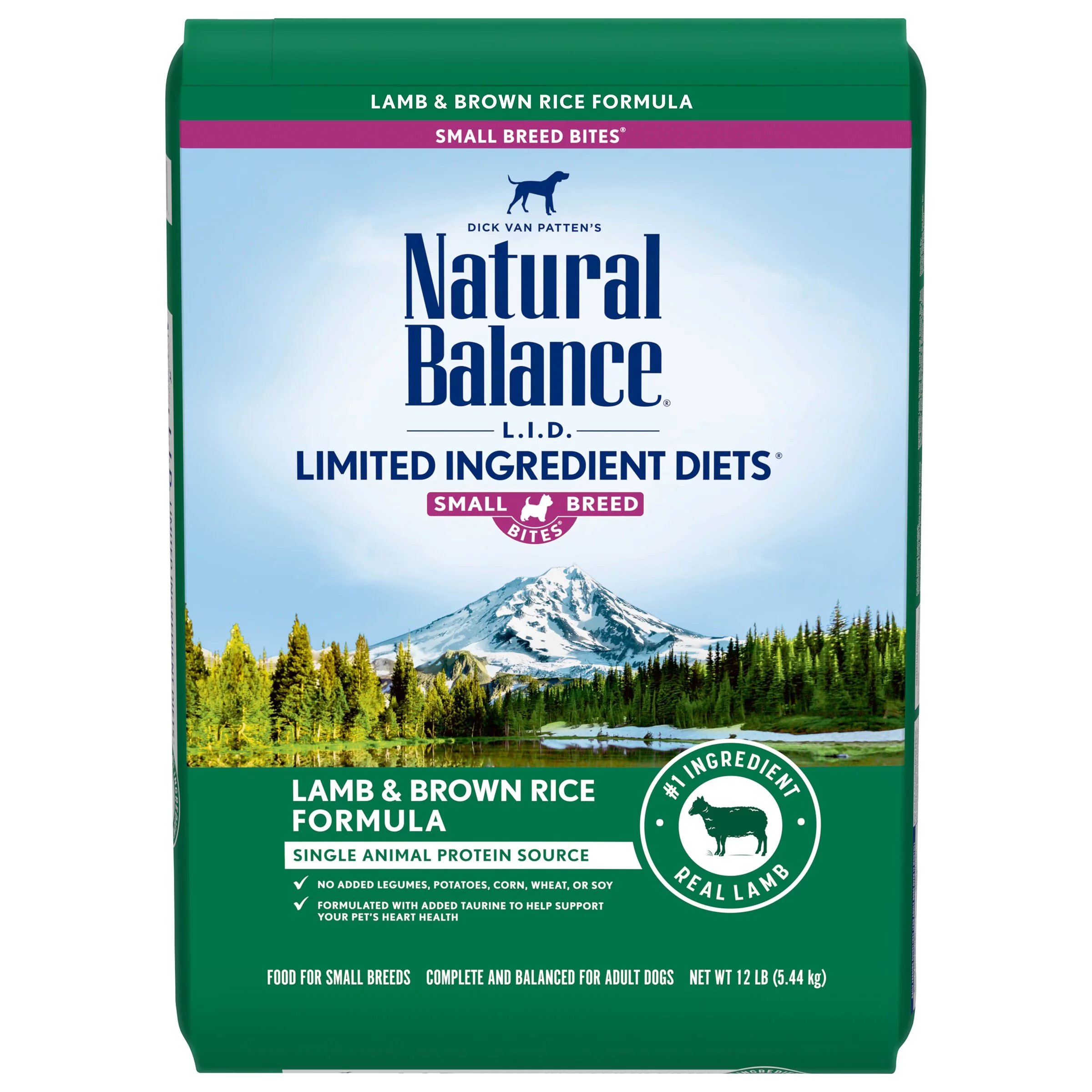 Natural Balance Lamb & Brown Rice Flavor Dry Dog Food for Adult, 12 lb. Bag