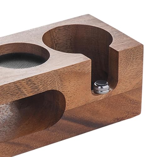 Non Slip Coffee Tamping Espresso Station, Espresso Tamper Mat, Wooden Coffee Tamper Holder for Counters, Shop, Barista Tool, 58mm Beech